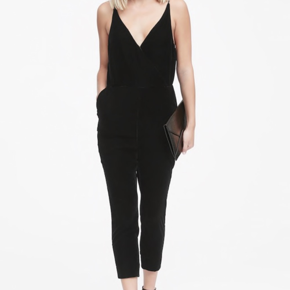 Banana Republic velvet jumpsuit
